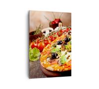 Impression sur Toile 70x100cm Tableaux Image Pizza Nourriture Italie tradition