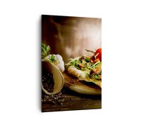 Impression sur Toile 70x100cm Tableaux Image Pizza vegetariana italie nourriture