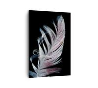 Impression sur Toile 70x100cm Tableaux Image Plume Les Couleurs La Délicatesse
