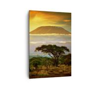 Impression sur Toile 70x100cm Tableaux Image Safari la faune montagne kenya