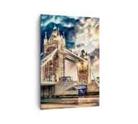 Impression sur Toile 70x100cm Tableaux Londres parlement architecture Big ben