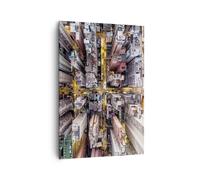 Impression sur Toile 70x100cm Tableaux Metropolis Photographie Aérienne Rue
