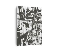 Impression sur Toile 70x100cm Tableaux Noir Et Blanc Chiffres L'Abstraction