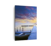 Impression sur Toile 70x100cm Tableaux Pays-Bas nature mer coucher de soleil