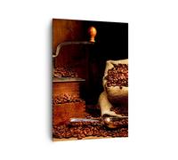 Impression sur Toile 70x100cm Tableaux Petit-déjeuner chocolat café haricots