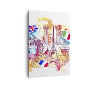 Impression sur Toile 70x100cm Tableaux Voyage l'Europe l'histoire le château