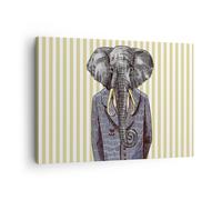 Impression sur Toile 70x50cm Tableaux Elephant Costume Abstraction illustration