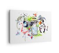 Impression sur Toile 70x50cm Tableaux flamants roses sauvage faune photographe