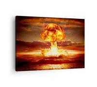Impression sur Toile 70x50cm Tableaux Guerre bombe nu ire champignon