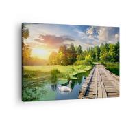 Impression sur Toile 70x50cm Tableaux Image architecture promenade Swan Paysage