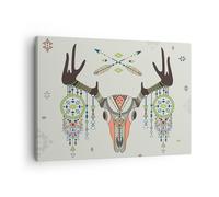 Impression sur Toile 70x50cm Tableaux Image Deer Mandala spiritualité sauvage