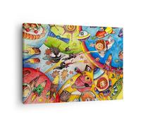 Impression sur Toile 70x50cm Tableaux Image Enfant espace vaisseau spatial glace