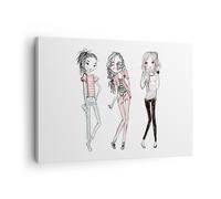 Impression sur Toile 70x50cm Tableaux Image Filles mode tendances rencontre