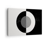Impression sur Toile 70x50cm Tableaux Image L'Abstraction Roue Noir Et Blanc
