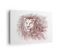 Impression sur Toile 70x50cm Tableaux Image Lion le roi la faune la fourrure