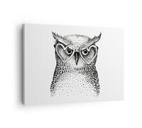 Impression sur Toile 70x50cm Tableaux Image mode conception hibou aquarelle