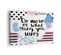 Impression sur Toile 70x50cm Tableaux Image Mots Motivation Heureux message