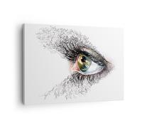 Impression sur Toile 70x50cm Tableaux Image Oeil Humain Illustration adulte