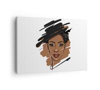 Impression sur Toile 70x50cm Tableaux Image Photo Africain Moderne Portrait