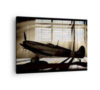 Moderne Impression sur Toile Airplain Hangar vol historique Image Tableau Decoration Murale 70x50cm Deco Cadre Décoration Salon Chambre Horizontal Tableaux Decoratifs Muraux Art Wall AA70x50-2969