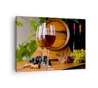 Impression sur Toile 70x50cm Tableaux Image Photo Alcool baril boisson bouteille