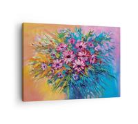 Impression sur Toile 70x50cm Tableaux Image Photo Bouquet Fleurs Huile