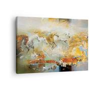 Impression sur Toile 70x50cm Tableaux Image Photo Chevaux Galop Modernes