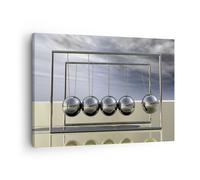 Impression sur Toile 70x50cm Tableaux Image Photo Chrome balles science