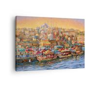 Impression sur Toile 70x50cm Tableaux Image Photo Couleurs Ville Turquie