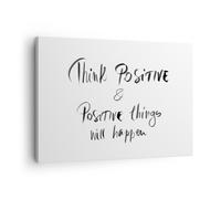 Impression sur Toile 70x50cm Tableaux Image Photo Devise Pensée Positivement
