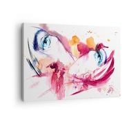 Impression sur Toile 70x50cm Tableaux Image Photo femme fleur été lune de miel