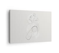 Impression sur Toile 70x50cm Tableaux Image Photo Femme Un Ligne Art Decoration