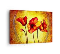 Impression sur Toile 70x50cm Tableaux Image Photo Fleurs panneaux tige lignes