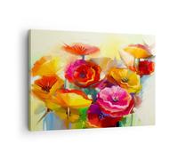 Impression sur Toile 70x50cm Tableaux Image Photo Fleurs Printemps Flore Jardin