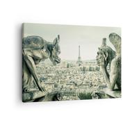 Impression sur Toile 70x50cm Tableaux Image Photo Gargouilles Paris Notre-Dame