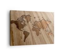Impression sur Toile 70x50cm Tableaux Image Photo géographie Globe carte