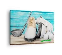 Impression sur Toile 70x50cm Tableaux Image Photo golf balle herbe sports