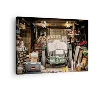 Impression sur Toile 70x50cm Tableaux Image Photo Historique Voiture Garage