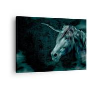 Impression sur Toile 70x50cm Tableaux Image Photo Infographie cheval corne