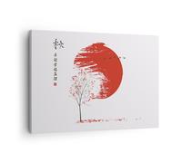Moderne Impression sur Toile Japon Fleur Cerises Image Tableau Decoration Murale 70x50cm Deco Cadre Décoration Salon Chambre Cuisine Horizontal Tableaux Decoratifs Muraux Art Wall Decor AA70x50-5063