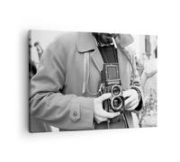 Impression sur Toile 70x50cm Tableaux Image Photo La Caméra Rétro Vintage