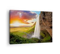 Impression sur Toile 70x50cm Tableaux Image Photo la géologie l'islande Meadow