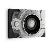 Impression sur Toile 70x50cm Tableaux Image Photo Lentille Noir Et Blanc Vintage