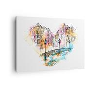 Impression sur Toile 70x50cm Tableaux Image Photo lieu ville Architecture coeur