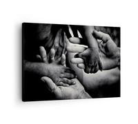 Impression sur Toile 70x50cm Tableaux Image Photo Mains Tolérance Communauté