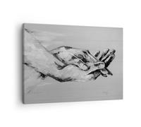 Moderne Impression sur Toile Manuscrit Mains Noir Et Blanc Image Tableau Decoration Murale 70x50cm Deco Cadre Décoration Salon Chambre Horizontal Tableaux Decoratifs Muraux Art Wall AA70x50-4566