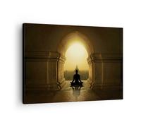 Impression sur Toile 70x50cm Tableaux Image Photo Méditation Temple Ombre