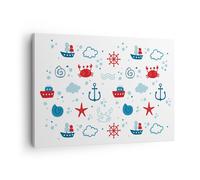 Impression sur Toile 70x50cm Tableaux Image Photo Mer bateau ancre navire