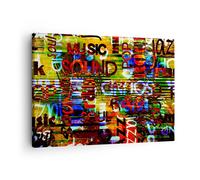Impression sur Toile 70x50cm Tableaux Image Photo Mots fond d'écran moderne