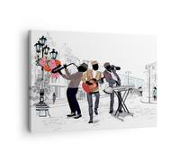 ARTTOR Tableau sur Toile Décoratif 70x50 cm Culture Personnes - 2933 | Musique Instruments Rue Impression sur Toile Décoration Murale Art Mural Toile Imprimée Salon Chambre Cuisine ARTTOR